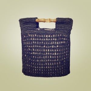 NWT Rattan Bamboo Handle Bag (w/ removable strap)